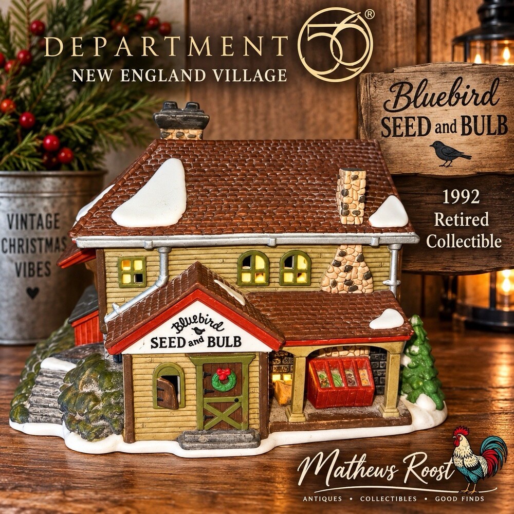 Dept 56 Bluebird Seed & Bulb 56421 New England Village 1992 Retired Christmas